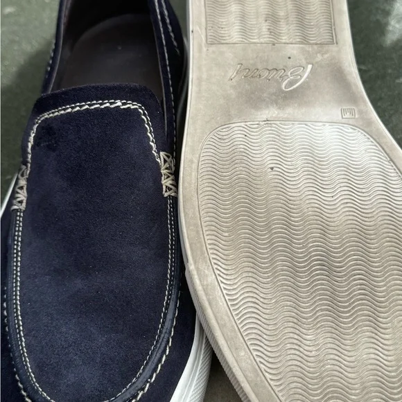 Brioni Suede Slip-On Sneakers, Navy